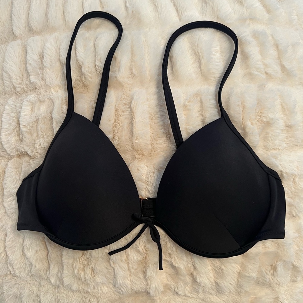 Victoria’s Secret Swim padded push up black bikini top size 34C